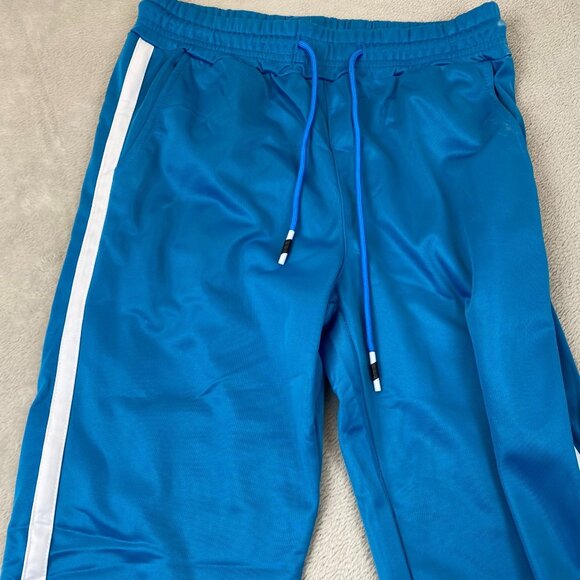 Mens Track Pants Small Blue Drawstring Pull On Straight Leg Activewear Casual - Picture 9 of 11